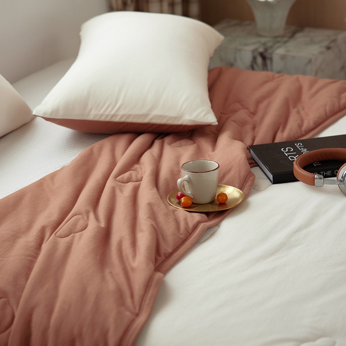 91家纺网 家纺一手货源 找家纺 安莱生活 2026新款全棉云感针织棉双拼夏被空调被夏凉被 椰慕双拼