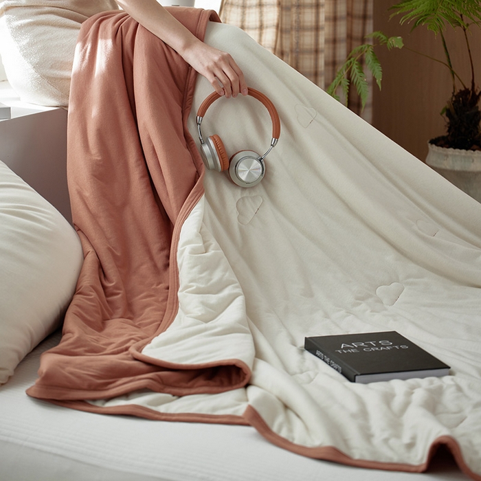 91家纺网 家纺一手货源 找家纺 安莱生活 2026新款全棉云感针织棉双拼夏被空调被夏凉被 椰慕双拼