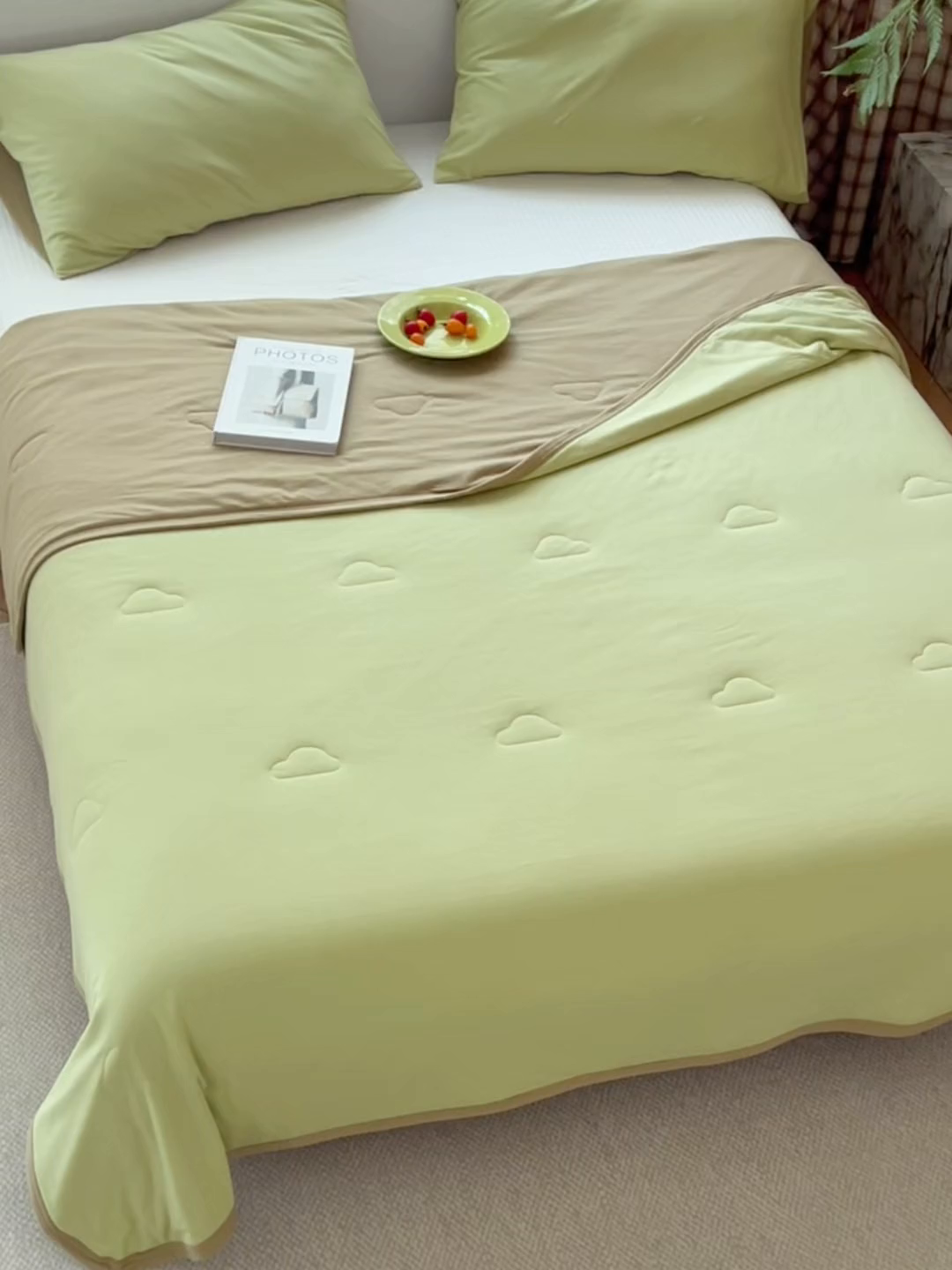 91家纺网 家纺一手货源 找家纺 安莱生活 2026新款全棉云感针织棉双拼夏被空调被夏凉被 翠暖双拼