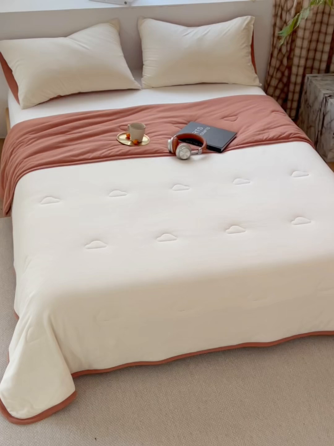 91家纺网 家纺一手货源 找家纺 安莱生活 2026新款全棉云感针织棉双拼夏被空调被夏凉被 椰慕双拼