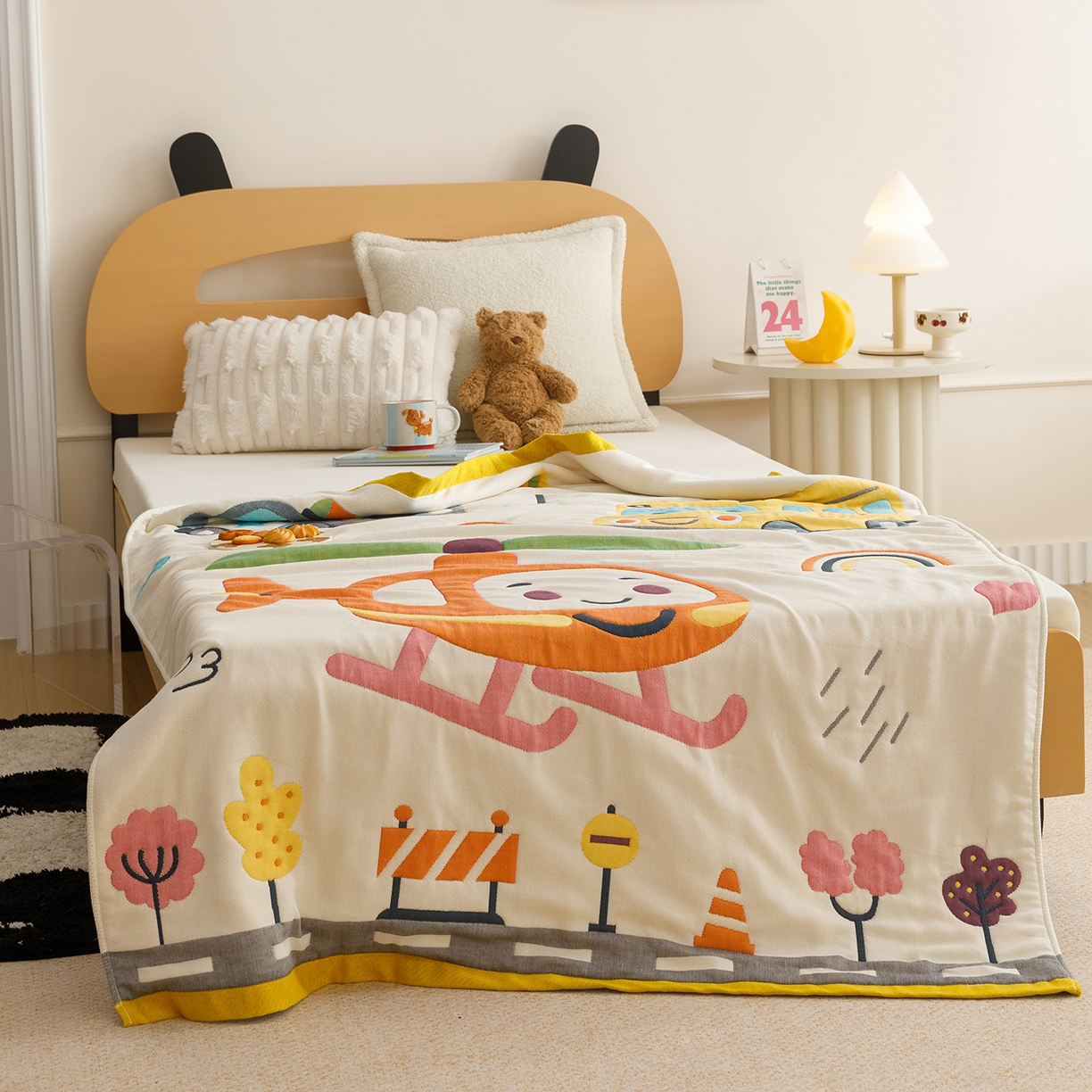 91家纺网 家纺一手货源 找家纺 （总）悦然毛巾被 2026新款卡通全棉纱布儿童盖被泡泡被毛巾被休闲毯夏被夏凉被空调被