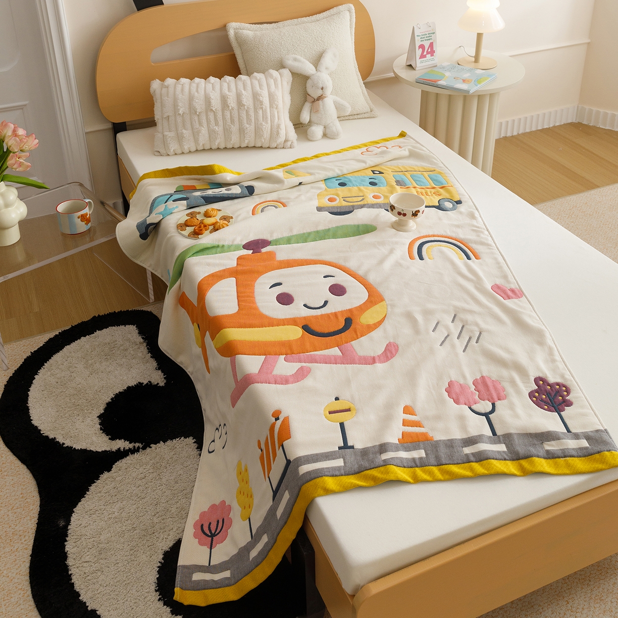 91家纺网 家纺一手货源 找家纺 （总）悦然毛巾被 2026新款卡通全棉纱布儿童盖被泡泡被毛巾被休闲毯夏被夏凉被空调被