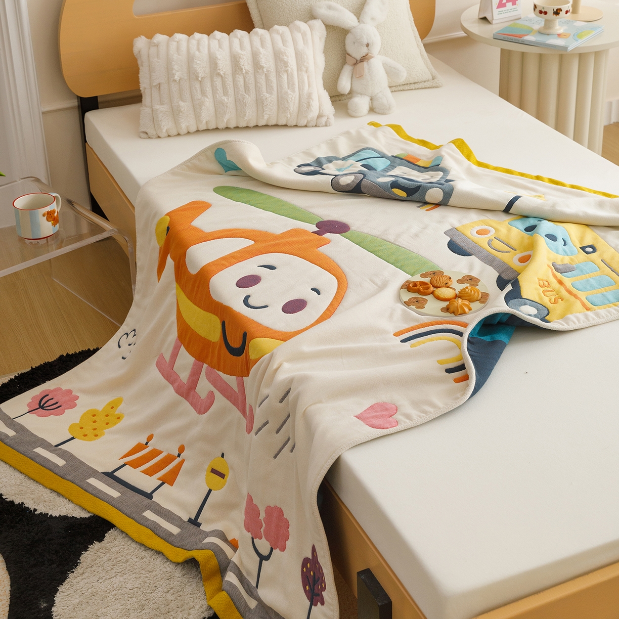 91家纺网 家纺一手货源 找家纺 （总）悦然毛巾被 2026新款卡通全棉纱布儿童盖被泡泡被毛巾被休闲毯夏被夏凉被空调被