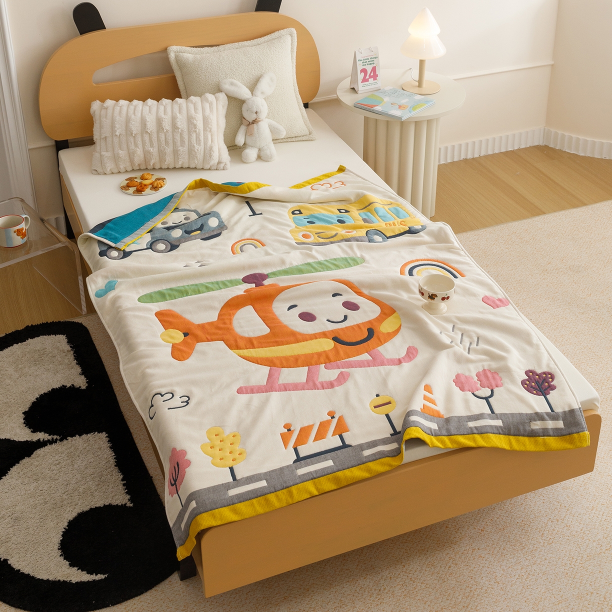 91家纺网 家纺一手货源 找家纺 （总）悦然毛巾被 2026新款卡通全棉纱布儿童盖被泡泡被毛巾被休闲毯夏被夏凉被空调被