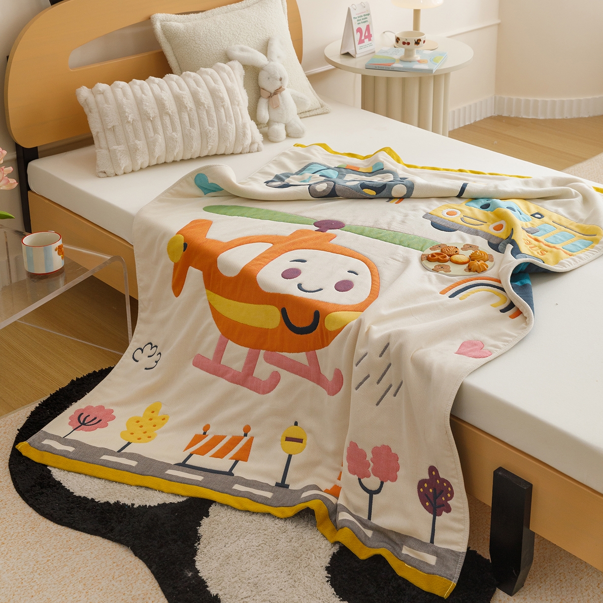 91家纺网 家纺一手货源 找家纺 （总）悦然毛巾被 2026新款卡通全棉纱布儿童盖被泡泡被毛巾被休闲毯夏被夏凉被空调被