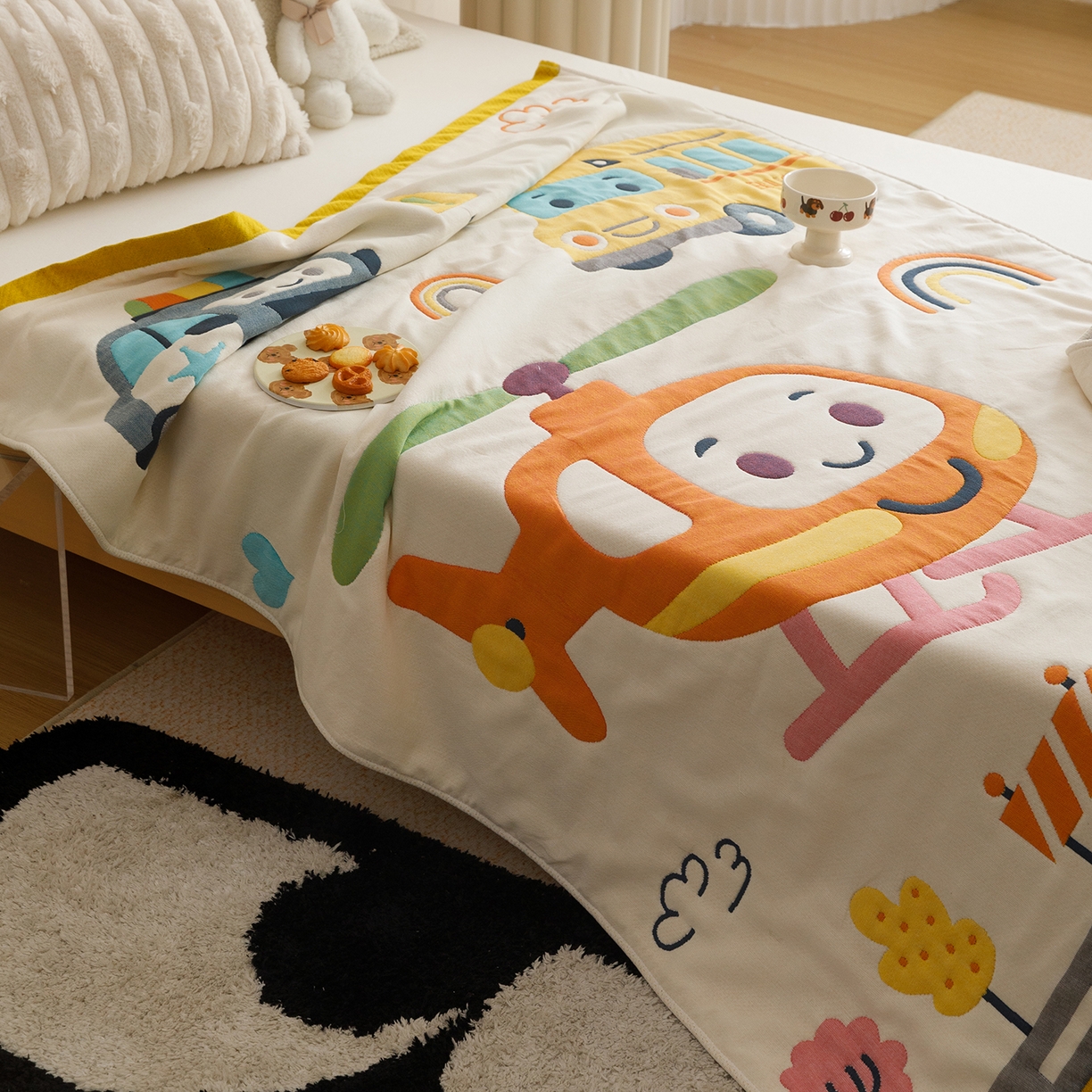 91家纺网 家纺一手货源 找家纺 （总）悦然毛巾被 2026新款卡通全棉纱布儿童盖被泡泡被毛巾被休闲毯夏被夏凉被空调被