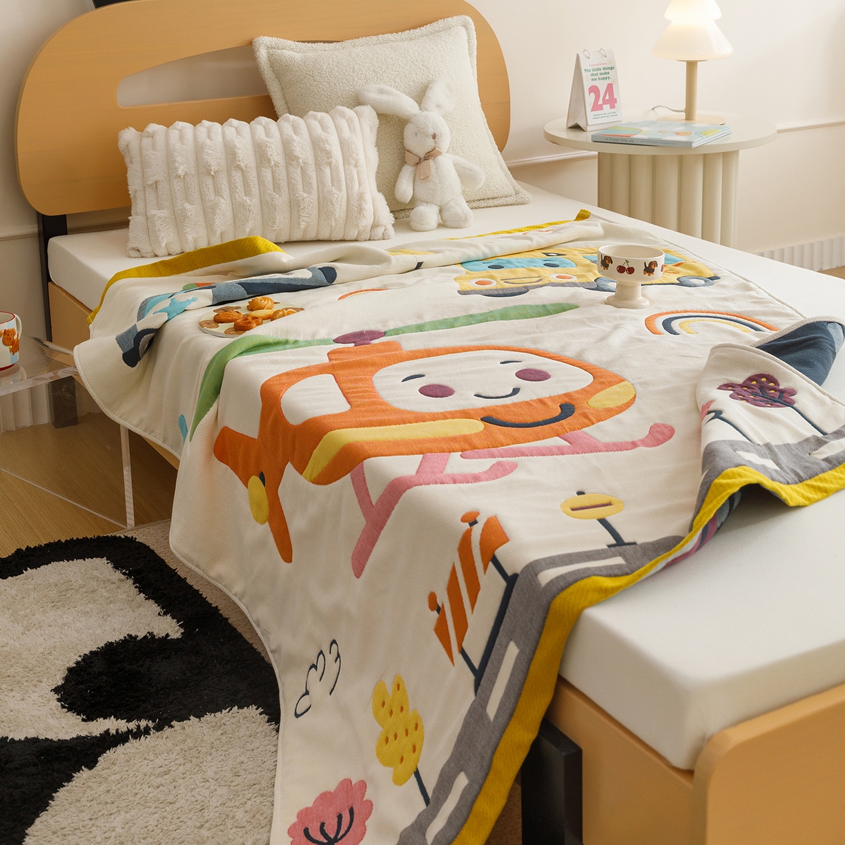 91家纺网 家纺一手货源 找家纺 （总）悦然毛巾被 2026新款卡通全棉纱布儿童盖被泡泡被毛巾被休闲毯夏被夏凉被空调被