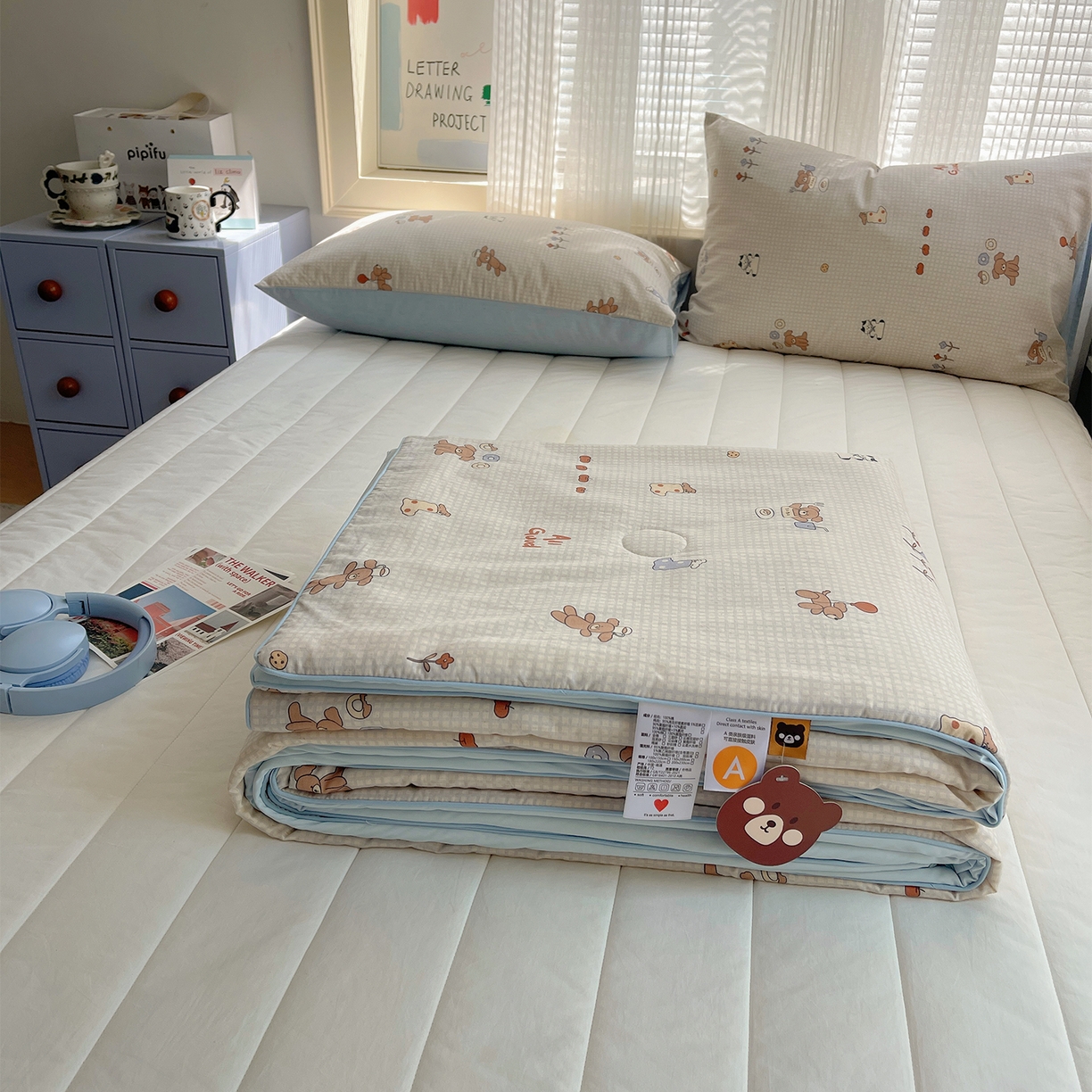 91家纺网 家纺一手货源 找家纺 桃子家居 2026新款A类原生态纯棉棉麻凉感小冰皮嵌绳工艺棉麻夏被夏凉被空调被 棉麻冰皮-森夏