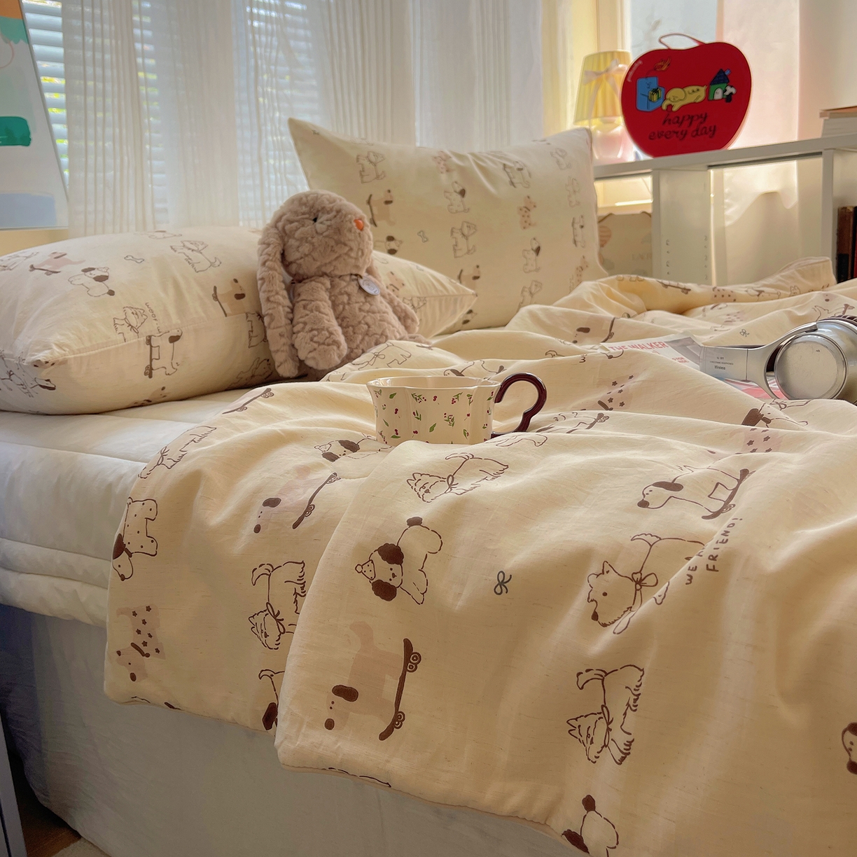 91家纺网 家纺一手货源 找家纺 桃子家居 2026新款A类原生态纯棉棉麻凉感小冰皮嵌绳工艺棉麻夏被夏凉被空调被 棉麻冰皮-小狗日记