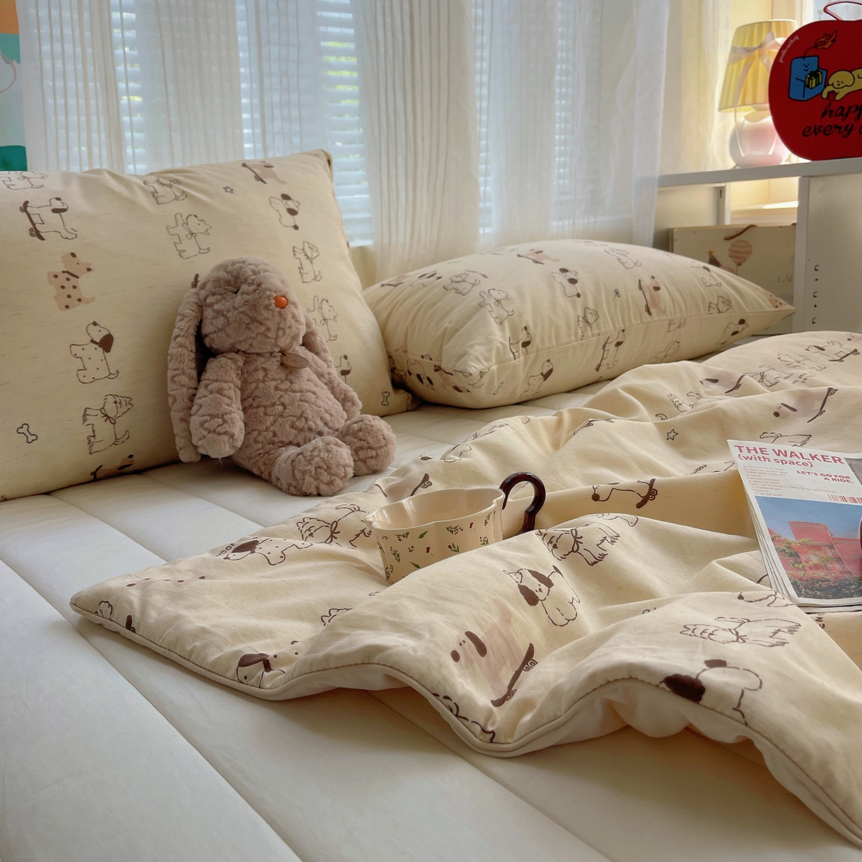 91家纺网 家纺一手货源 找家纺 桃子家居 2026新款A类原生态纯棉棉麻凉感小冰皮嵌绳工艺棉麻夏被夏凉被空调被 棉麻冰皮-小狗日记