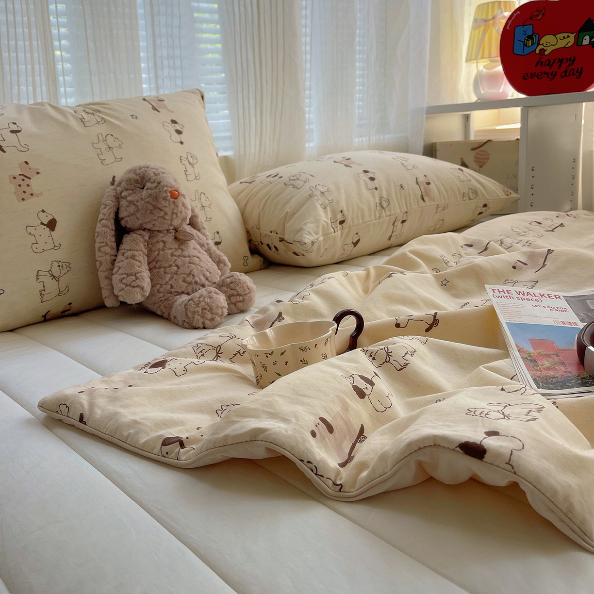 91家纺网 家纺一手货源 找家纺 桃子家居 2026新款A类原生态纯棉棉麻凉感小冰皮嵌绳工艺棉麻夏被夏凉被空调被 棉麻冰皮-小狗日记