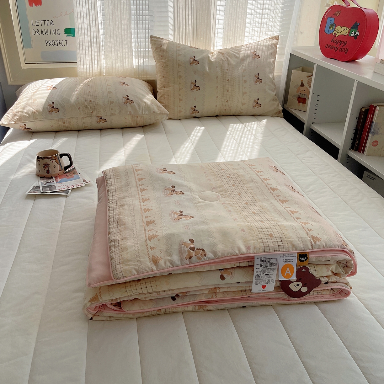 91家纺网 家纺一手货源 找家纺 桃子家居 2026新款A类原生态纯棉棉麻凉感小冰皮嵌绳工艺棉麻夏被夏凉被空调被 棉麻冰皮-夏日宝莉