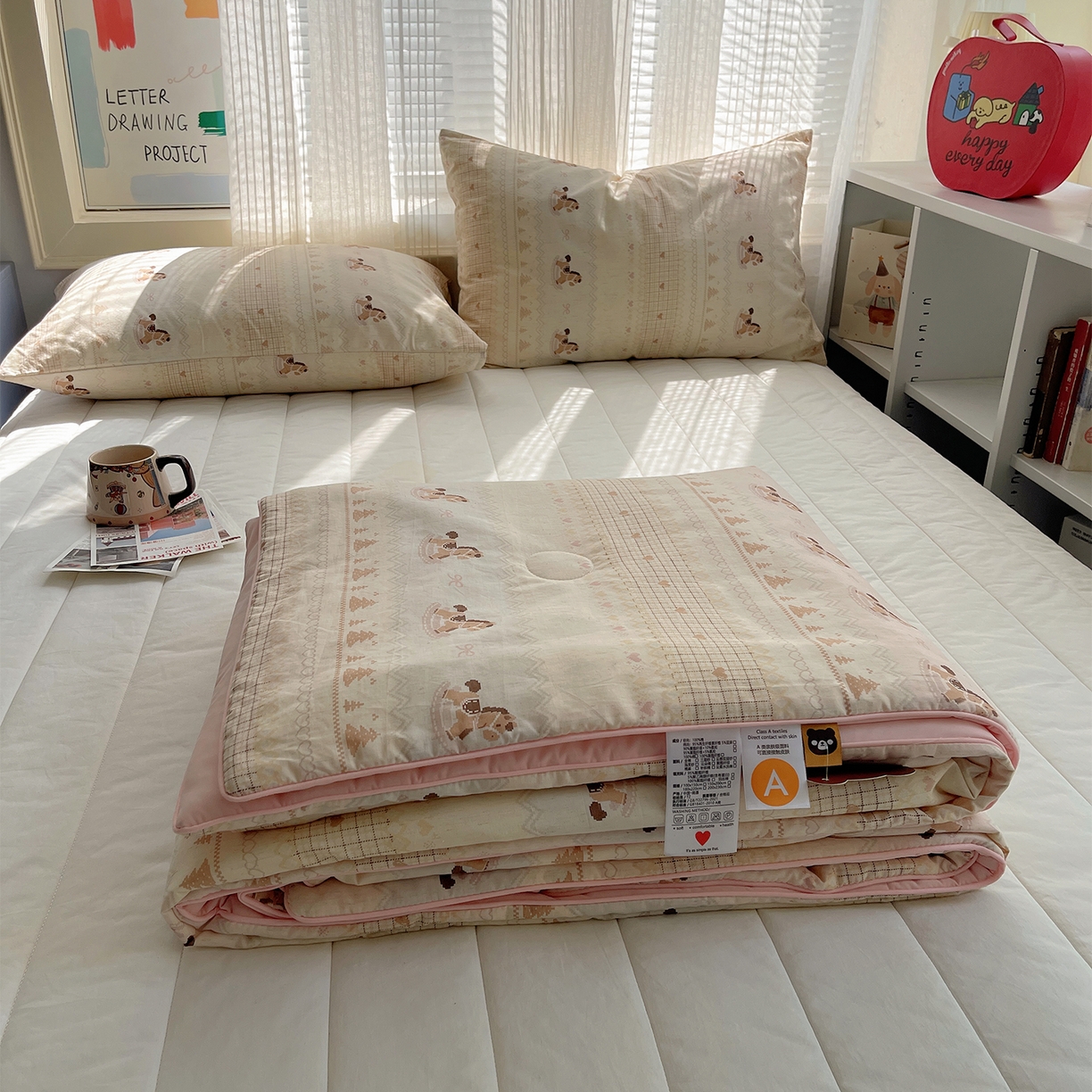 91家纺网 家纺一手货源 找家纺 桃子家居 2026新款A类原生态纯棉棉麻凉感小冰皮嵌绳工艺棉麻夏被夏凉被空调被 棉麻冰皮-夏日宝莉