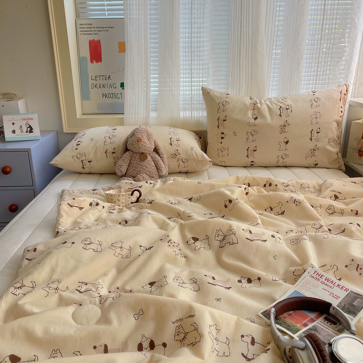 91家纺网 家纺一手货源 找家纺 桃子家居 2026新款A类原生态纯棉棉麻凉感小冰皮嵌绳工艺棉麻夏被夏凉被空调被 棉麻冰皮-小狗日记