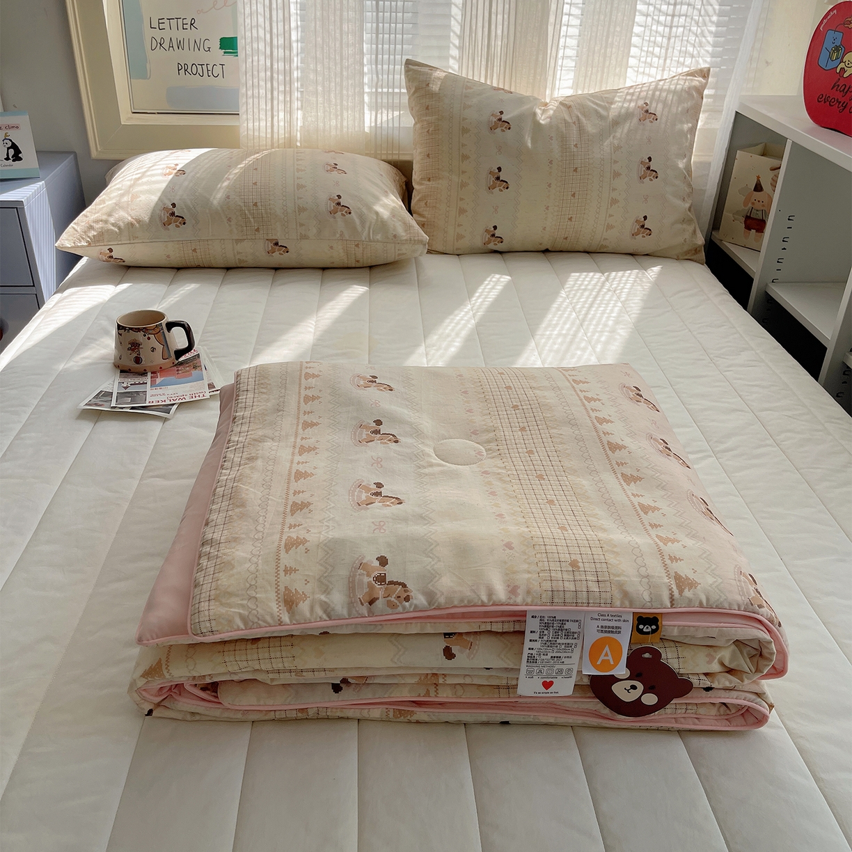 91家纺网 家纺一手货源 找家纺 桃子家居 2026新款A类原生态纯棉棉麻凉感小冰皮嵌绳工艺棉麻夏被夏凉被空调被 棉麻冰皮-夏日宝莉