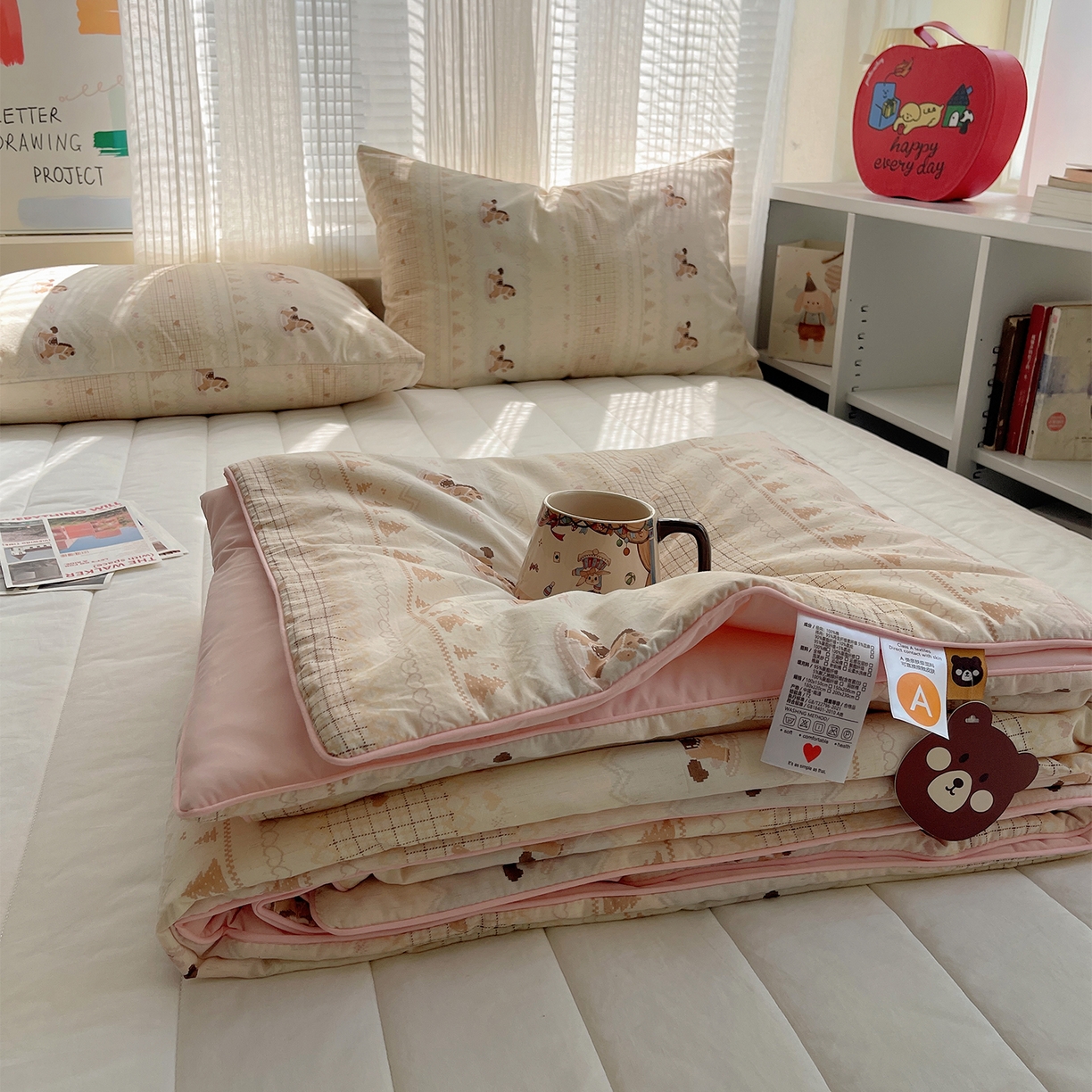 91家纺网 家纺一手货源 找家纺 桃子家居 2026新款A类原生态纯棉棉麻凉感小冰皮嵌绳工艺棉麻夏被夏凉被空调被 棉麻冰皮-夏日宝莉