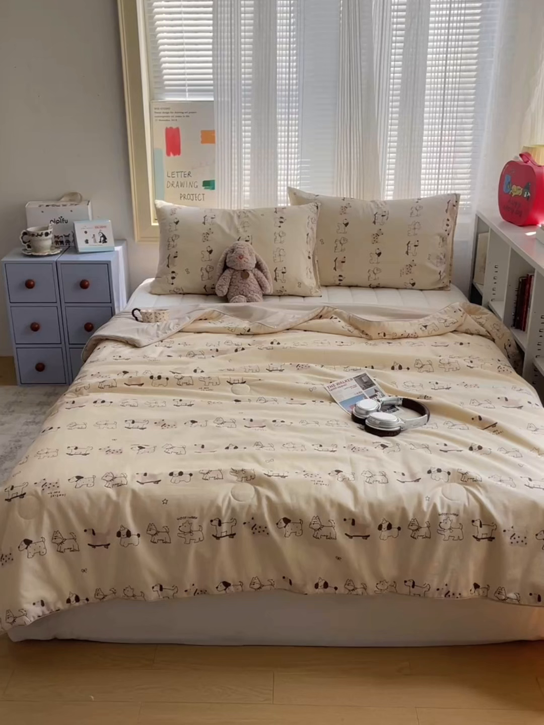 91家纺网 家纺一手货源 找家纺 桃子家居 2026新款A类原生态纯棉棉麻凉感小冰皮嵌绳工艺棉麻夏被夏凉被空调被 棉麻冰皮-小狗日记