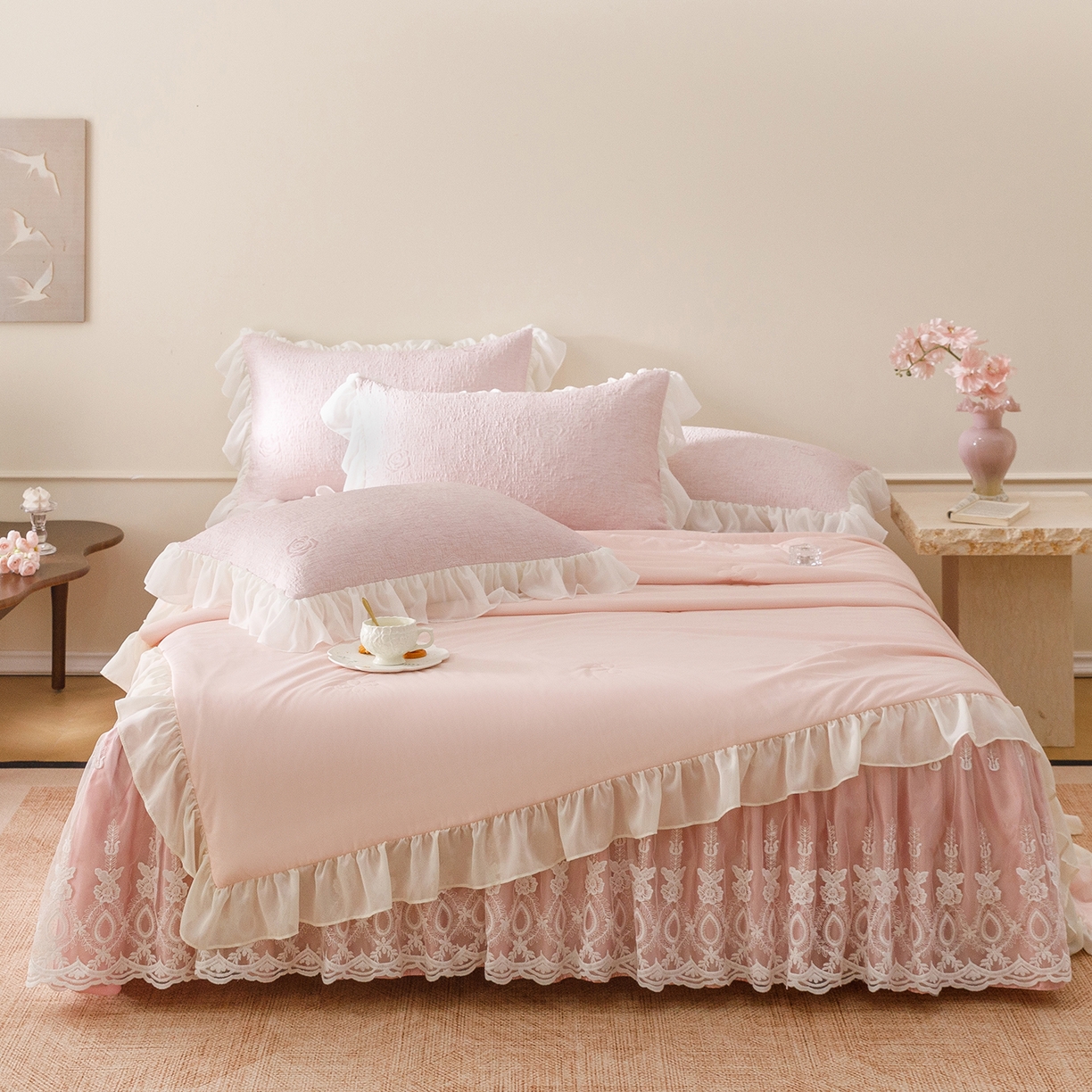 91家纺网 家纺一手货源 找家纺 （总）好儿喜家纺 2026新款软凉席空调软席乙纶凉席床裙可机洗夏被