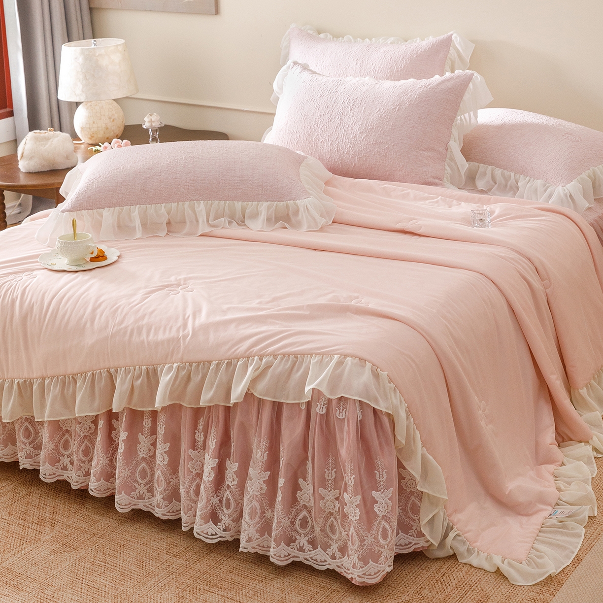 91家纺网 家纺一手货源 找家纺 （总）好儿喜家纺 2026新款软凉席空调软席乙纶凉席床裙可机洗夏被