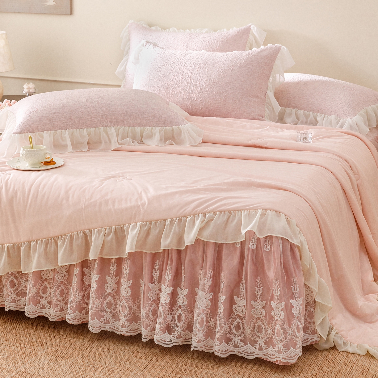 91家纺网 家纺一手货源 找家纺 （总）好儿喜家纺 2026新款软凉席空调软席乙纶凉席床裙可机洗夏被