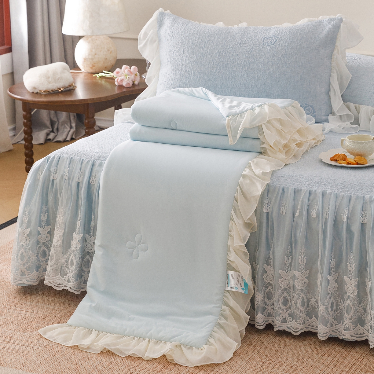 91家纺网 家纺一手货源 找家纺 （总）好儿喜家纺 2026新款软凉席空调软席乙纶凉席床裙可机洗夏被