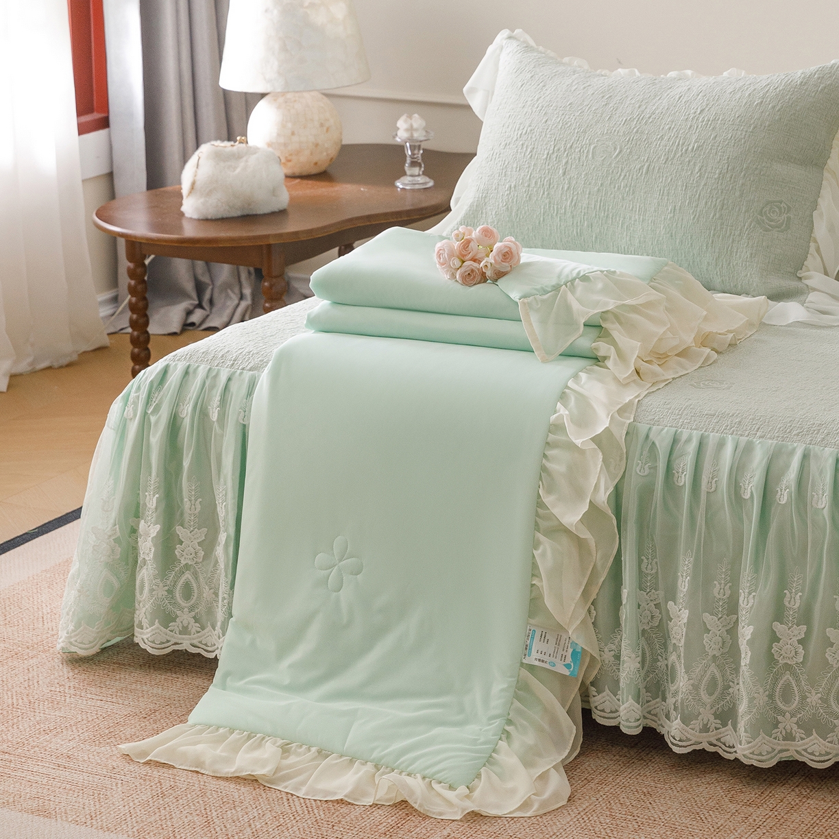 91家纺网 家纺一手货源 找家纺 （总）好儿喜家纺 2026新款软凉席空调软席乙纶凉席床裙可机洗夏被