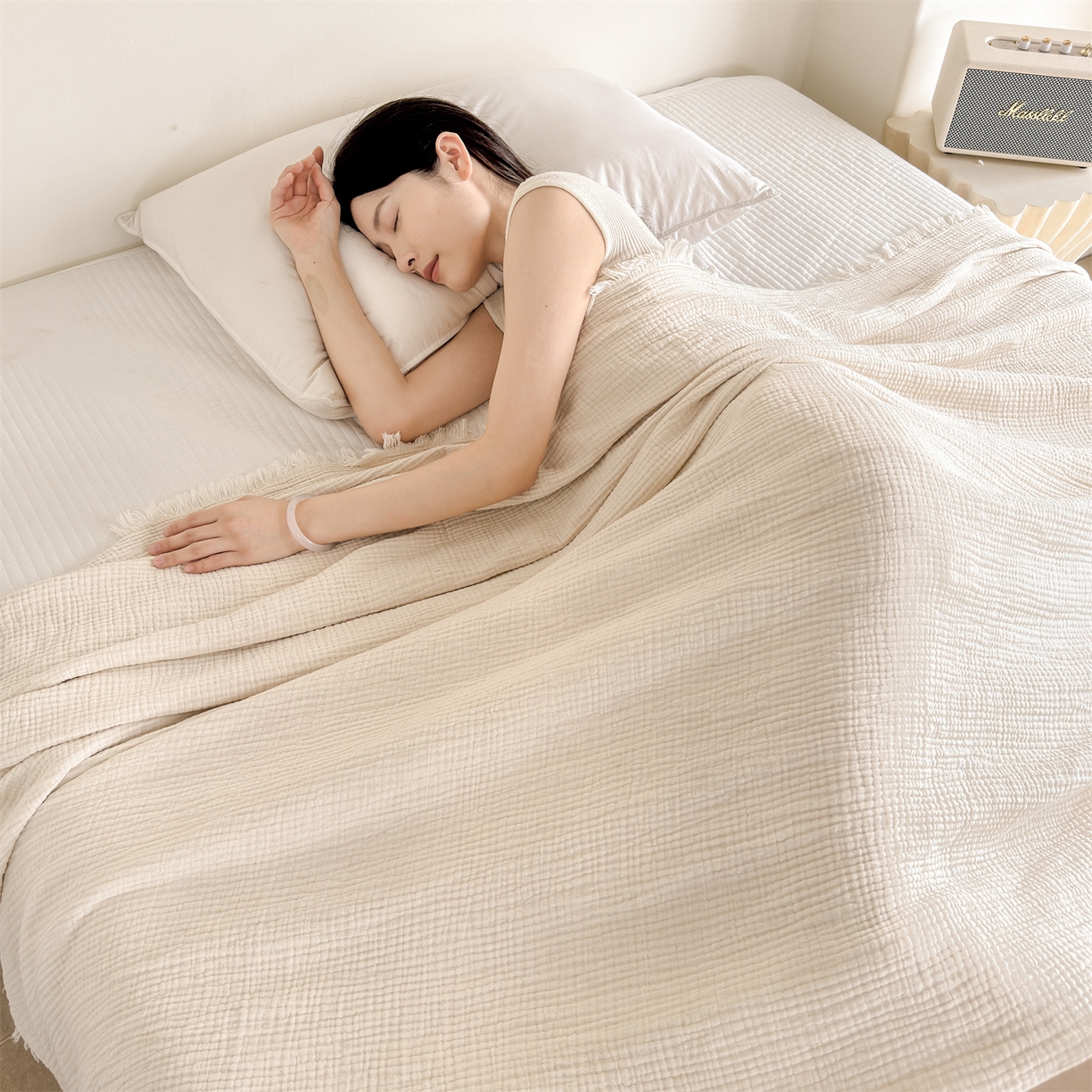 91家纺网 家纺一手货源 找家纺 （总）麦肯锡 2026新款午休亚麻毯毛毯盖毯多功能毯