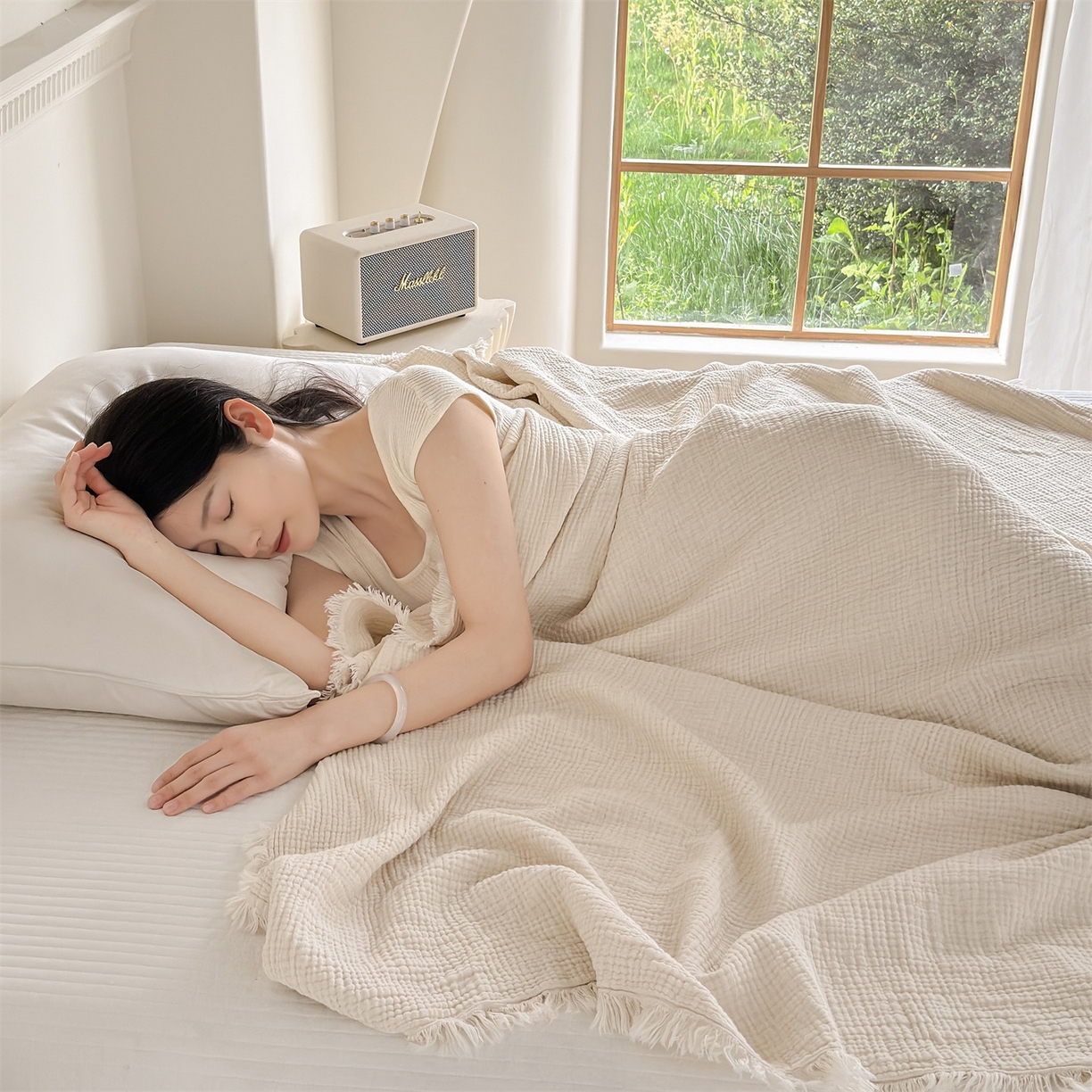 91家纺网 家纺一手货源 找家纺 （总）麦肯锡 2026新款午休亚麻毯毛毯盖毯多功能毯