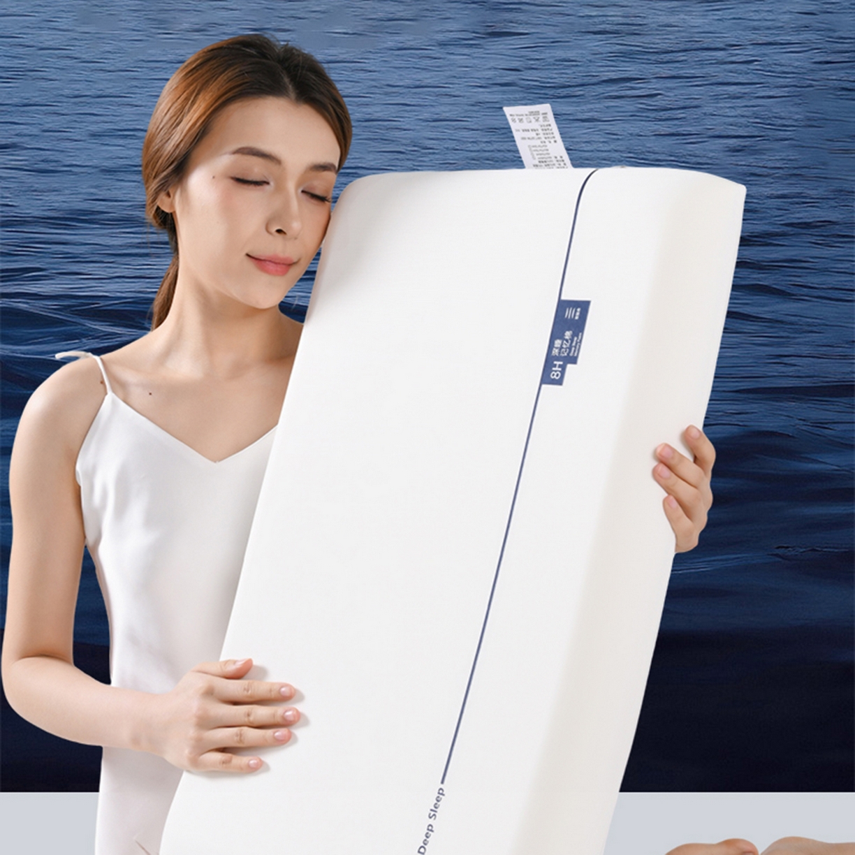 91家纺网 家纺一手货源 找家纺 圣靓家纺 【源头厂家】2026新款厂家直销云朵记忆枕某朵酒店同款零压力记忆枕枕头深睡慢回弹记忆棉枕芯 云朵护颈记忆枕-白色