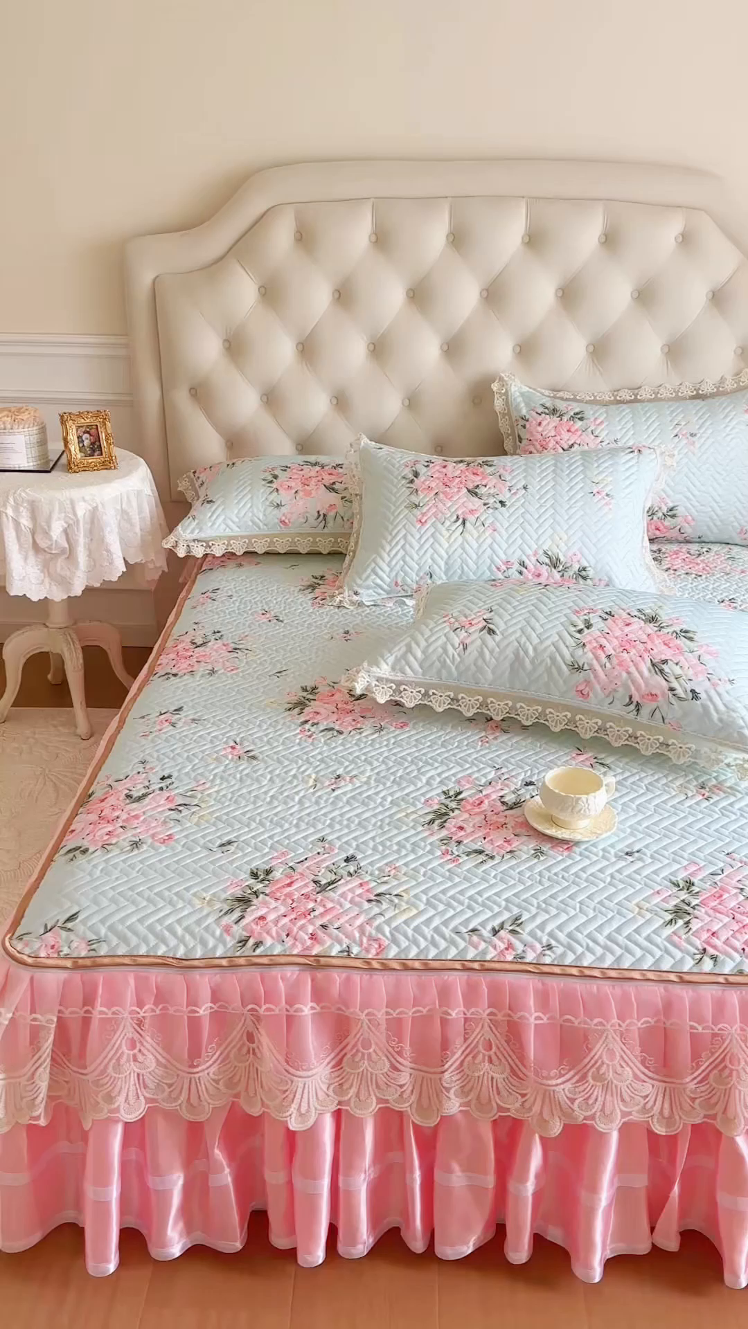 91家纺网 家纺一手货源 找家纺 （总）网红馆（ck家纺） 2026新款夹棉印花冰丝凉席凉席席子三件套