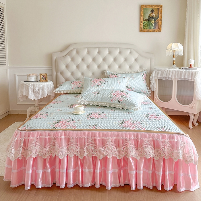 91家纺网 家纺一手货源 找家纺 （总）网红馆（ck家纺） 2026新款夹棉印花冰丝凉席凉席席子三件套