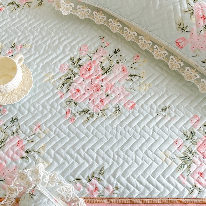 91家纺网 家纺一手货源 找家纺 （总）网红馆（ck家纺） 2026新款夹棉印花冰丝凉席凉席席子三件套