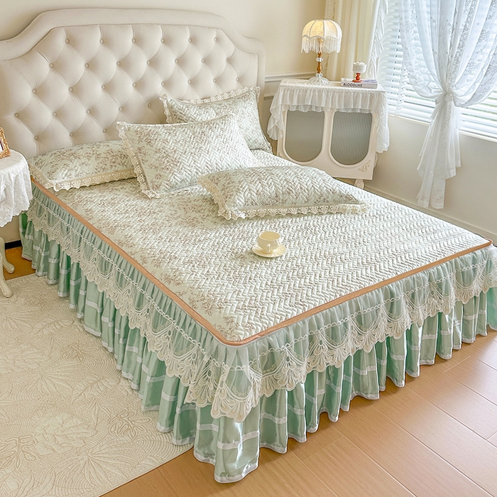 91家纺网 家纺一手货源 找家纺 （总）网红馆（ck家纺） 2026新款夹棉印花冰丝凉席凉席席子三件套