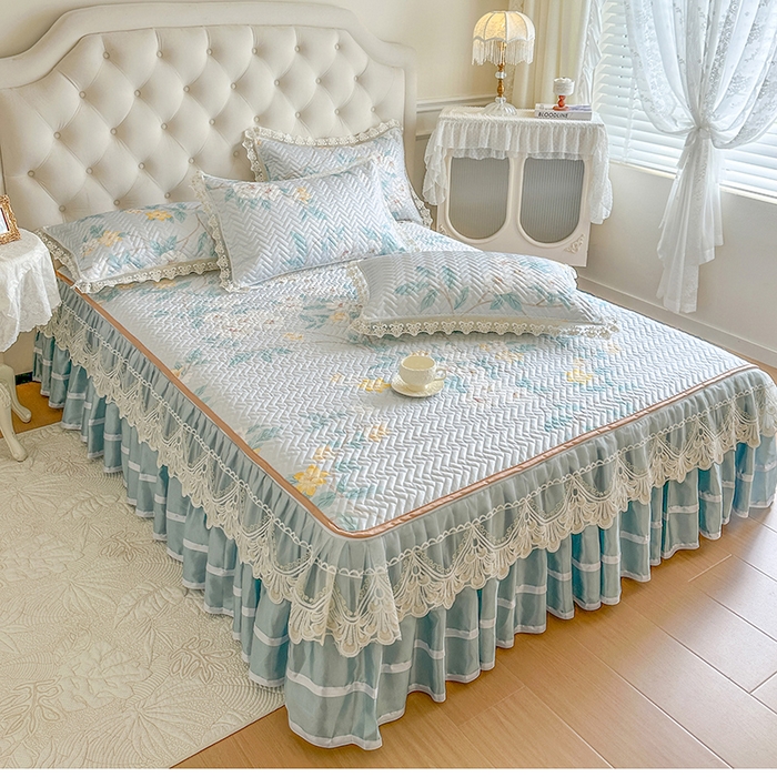 91家纺网 家纺一手货源 找家纺 （总）网红馆（ck家纺） 2026新款夹棉印花冰丝凉席凉席席子三件套