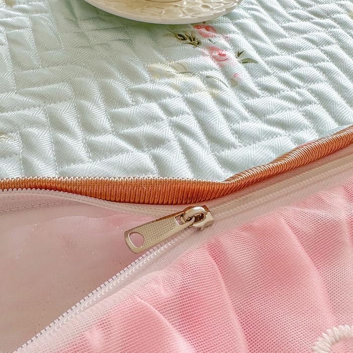 91家纺网 家纺一手货源 找家纺 网红馆（ck家纺） 2026新款夹棉印花冰丝凉席凉席席子三件套 花春晓