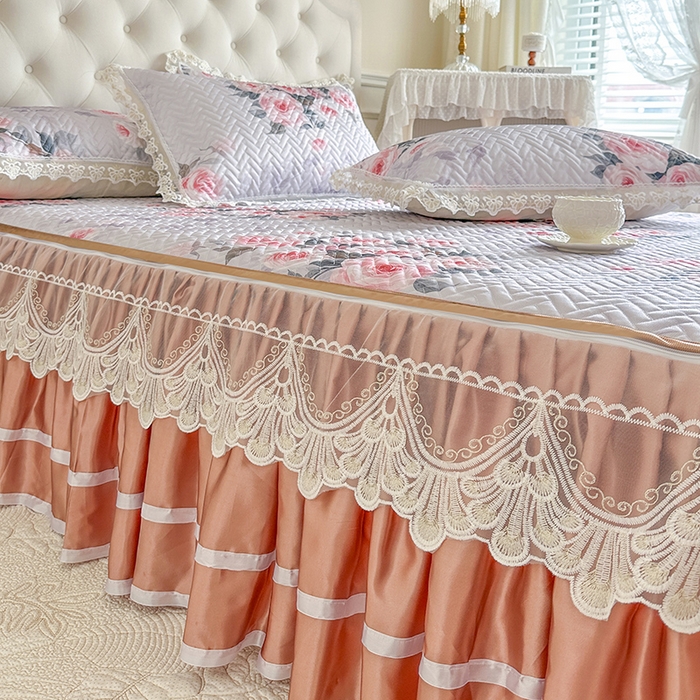 91家纺网 家纺一手货源 找家纺 网红馆（ck家纺） 2026新款夹棉印花冰丝凉席凉席席子三件套 花里