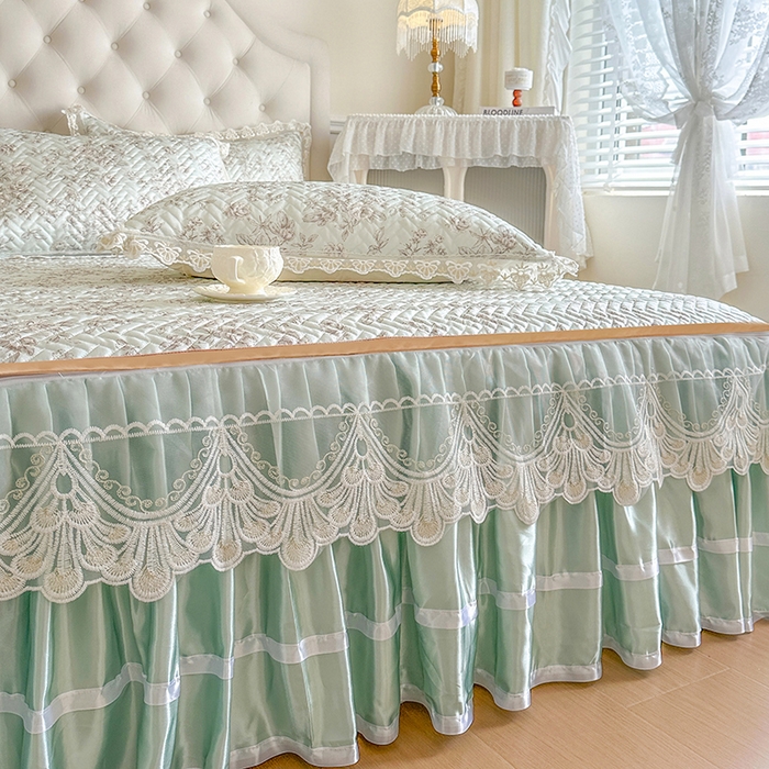 91家纺网 家纺一手货源 找家纺 网红馆（ck家纺） 2026新款夹棉印花冰丝凉席凉席席子三件套 今夕