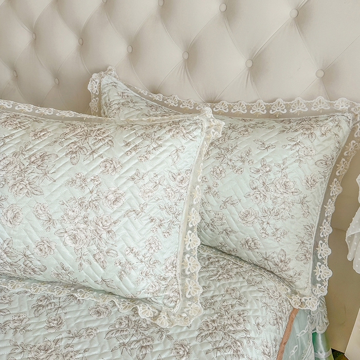 91家纺网 家纺一手货源 找家纺 网红馆（ck家纺） 2026新款夹棉印花冰丝凉席凉席席子三件套 今夕