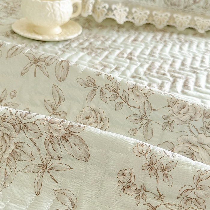 91家纺网 家纺一手货源 找家纺 网红馆（ck家纺） 2026新款夹棉印花冰丝凉席凉席席子三件套 今夕