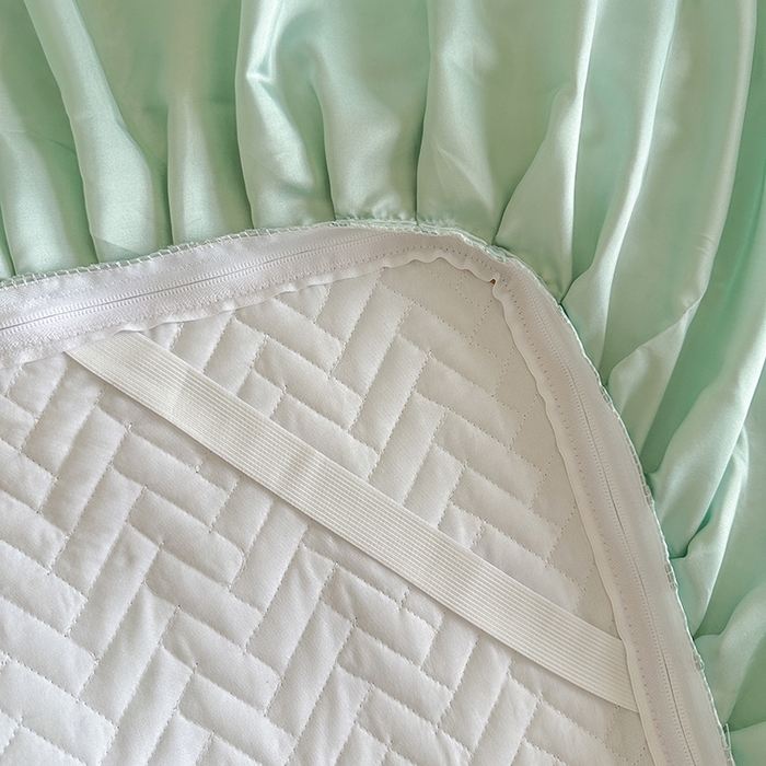 91家纺网 家纺一手货源 找家纺 网红馆（ck家纺） 2026新款夹棉印花冰丝凉席凉席席子三件套 今夕