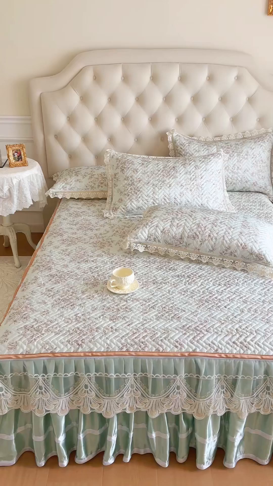 91家纺网 家纺一手货源 找家纺 网红馆（ck家纺） 2026新款夹棉印花冰丝凉席凉席席子三件套 今夕