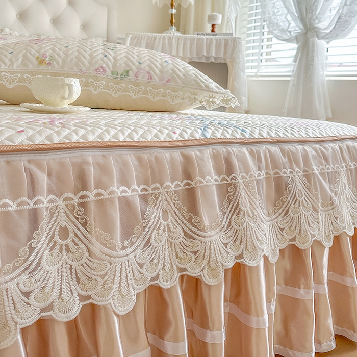 91家纺网 家纺一手货源 找家纺 网红馆（ck家纺） 2026新款夹棉印花冰丝凉席凉席席子三件套 浅夏