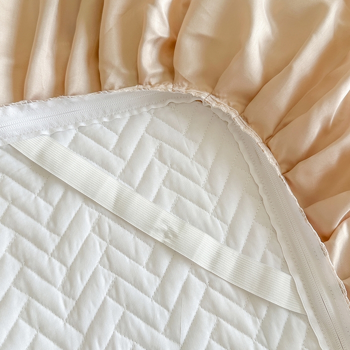 91家纺网 家纺一手货源 找家纺 网红馆（ck家纺） 2026新款夹棉印花冰丝凉席凉席席子三件套 浅夏