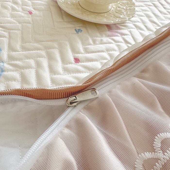 91家纺网 家纺一手货源 找家纺 网红馆（ck家纺） 2026新款夹棉印花冰丝凉席凉席席子三件套 浅夏