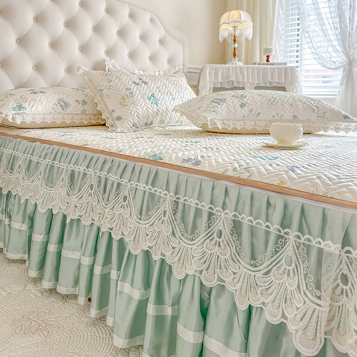 91家纺网 家纺一手货源 找家纺 网红馆（ck家纺） 2026新款夹棉印花冰丝凉席凉席席子三件套 香草