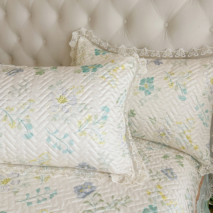 91家纺网 家纺一手货源 找家纺 网红馆（ck家纺） 2026新款夹棉印花冰丝凉席凉席席子三件套 香草