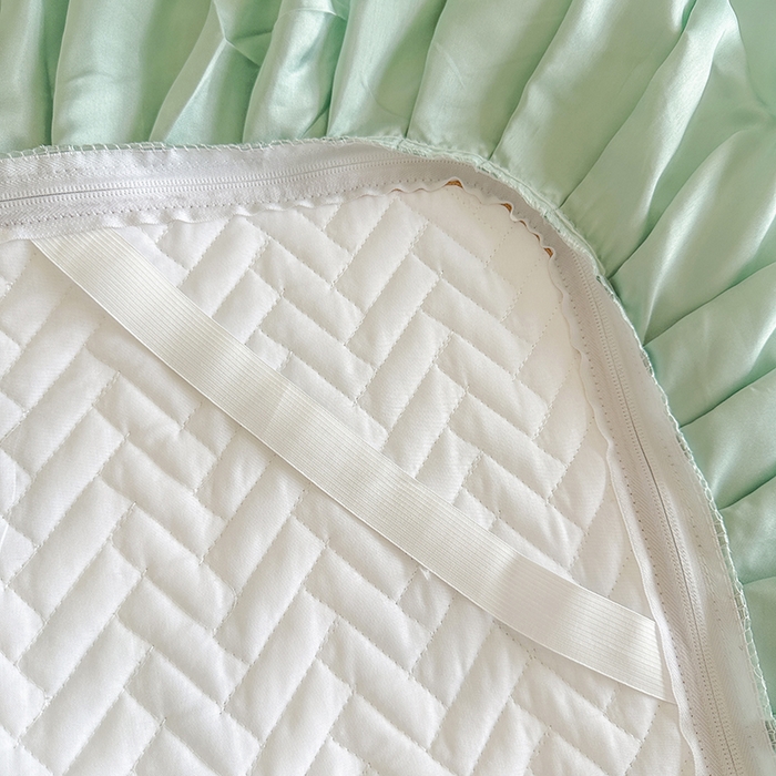 91家纺网 家纺一手货源 找家纺 网红馆（ck家纺） 2026新款夹棉印花冰丝凉席凉席席子三件套 香草