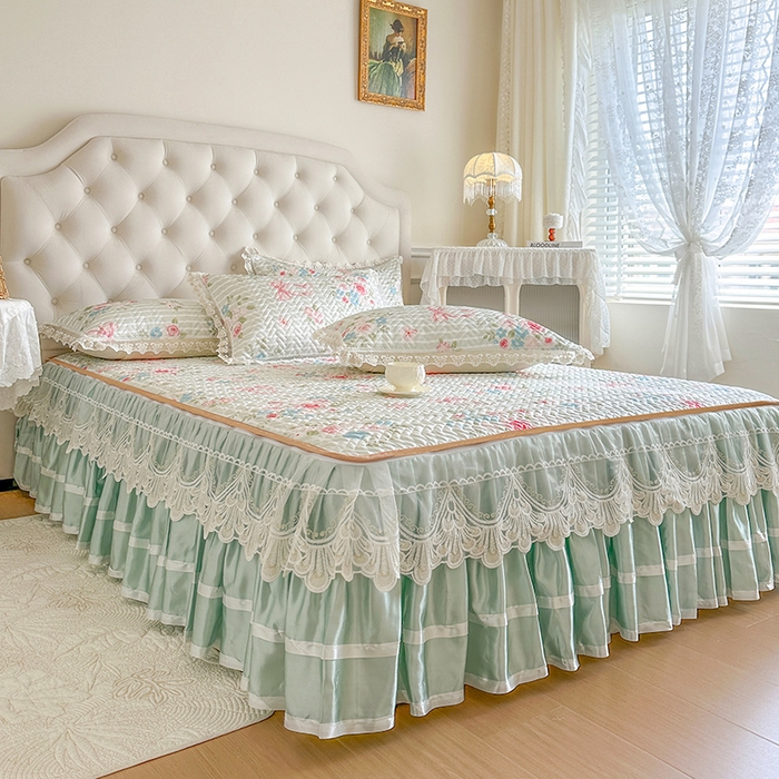 91家纺网 家纺一手货源 找家纺 网红馆（ck家纺） 2026新款夹棉印花冰丝凉席凉席席子三件套 小情歌