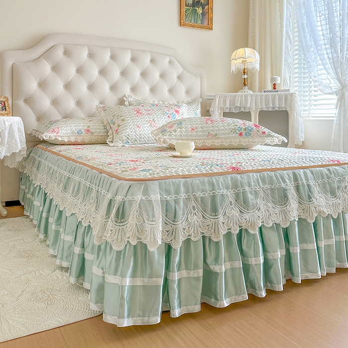 91家纺网 家纺一手货源 找家纺 网红馆（ck家纺） 2026新款夹棉印花冰丝凉席凉席席子三件套 小情歌