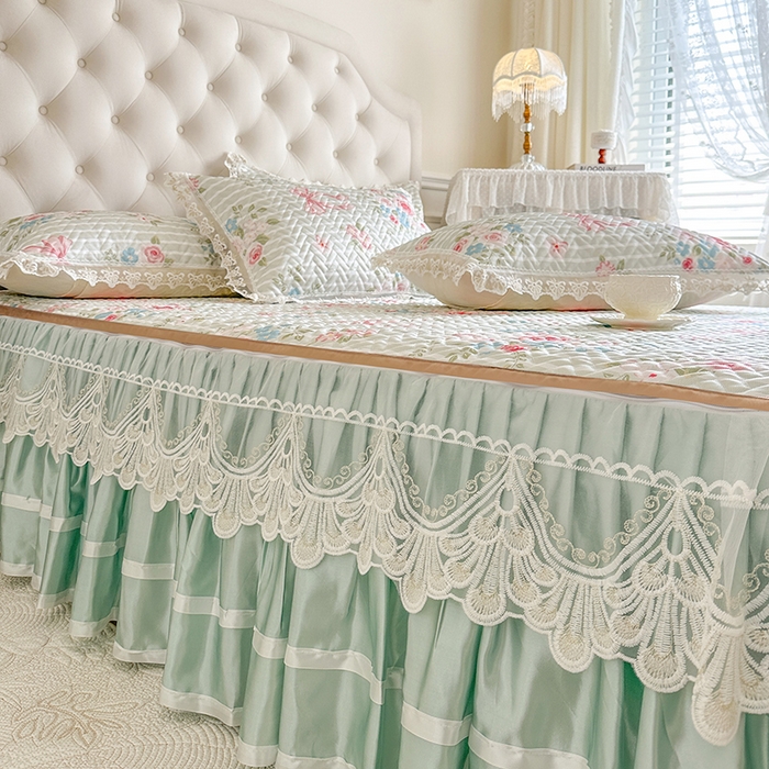 91家纺网 家纺一手货源 找家纺 网红馆（ck家纺） 2026新款夹棉印花冰丝凉席凉席席子三件套 小情歌